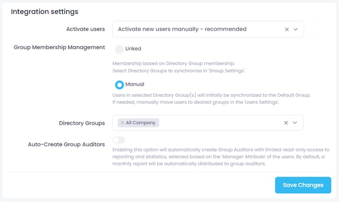 Integration Settings