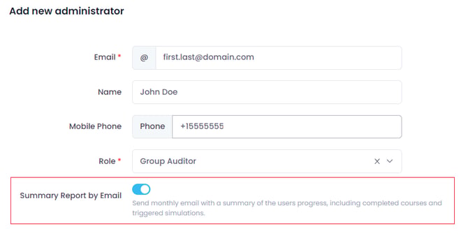 Activate Summary Report